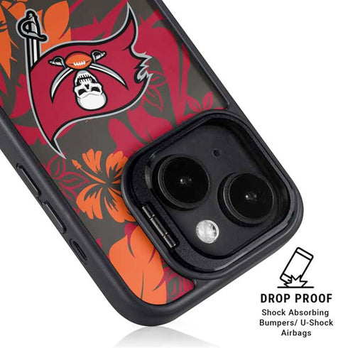 NFL Tampa Bay Buccaneers Tropical Print iPhone 15 Kickstand Case